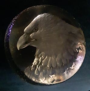 Mats Jonasson Signed Lead Crystal Eagle Sculpture